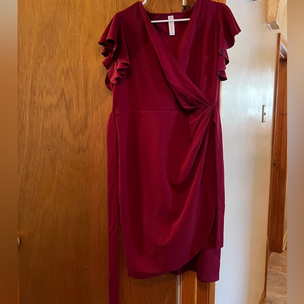 Elegant Burgundy Wrap Dress